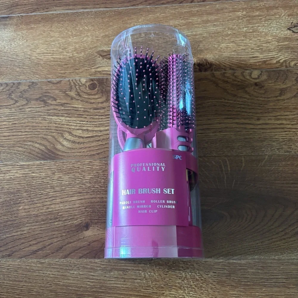 Pink Hair Brush Set - 5 Piece